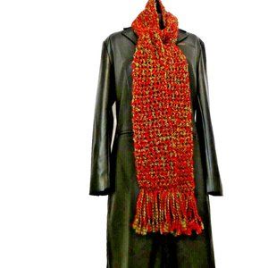 Colorful Scarf 100x5 inch Long Handmade Crochet knit Men Women Warm Winter